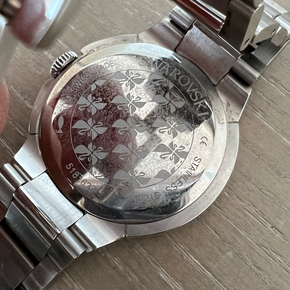 Silver Swarovski watch with crystals mint condition womens - Picture 6 of 8